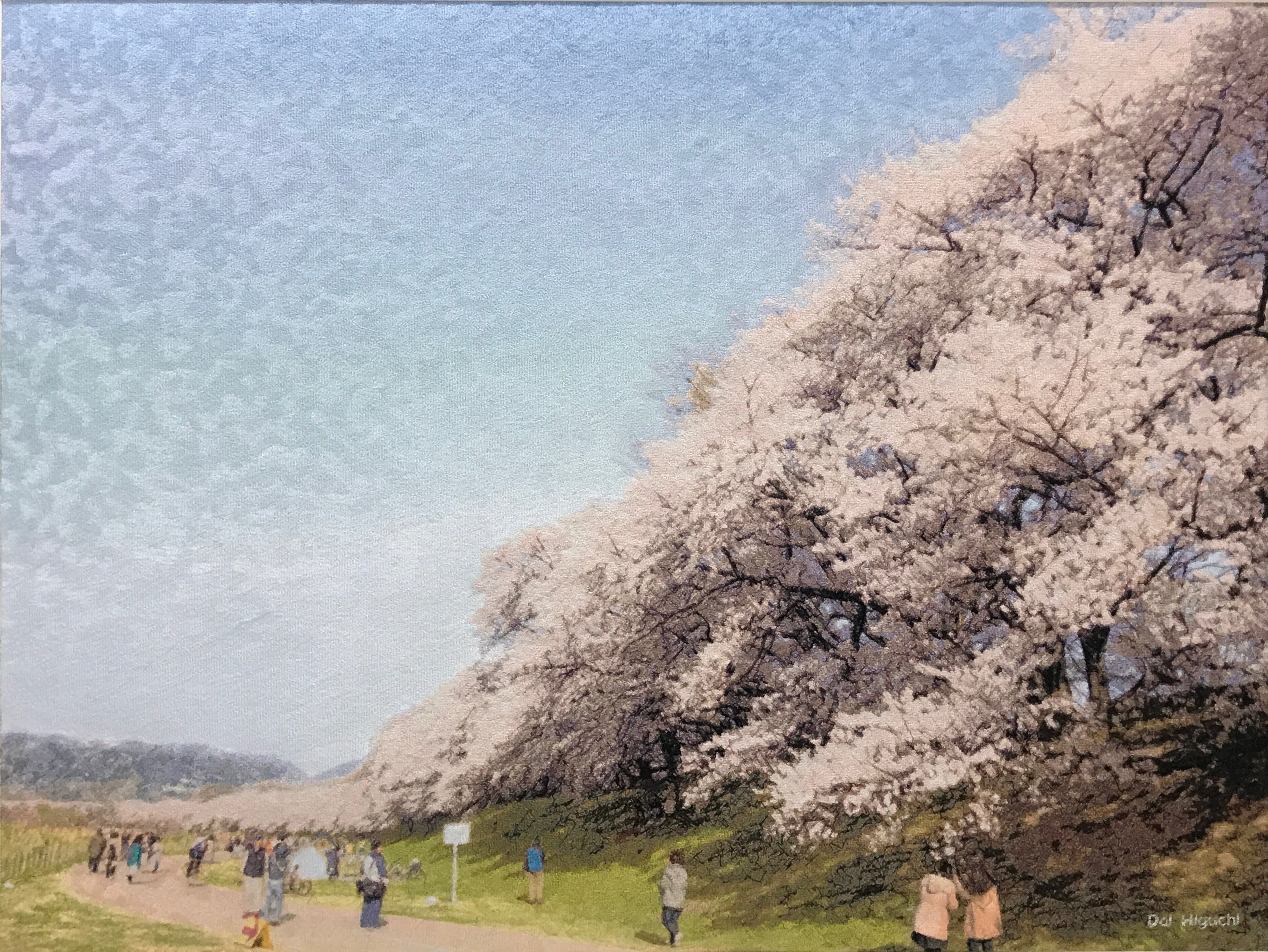 フォト刺繍作品　『背割堤の桜』